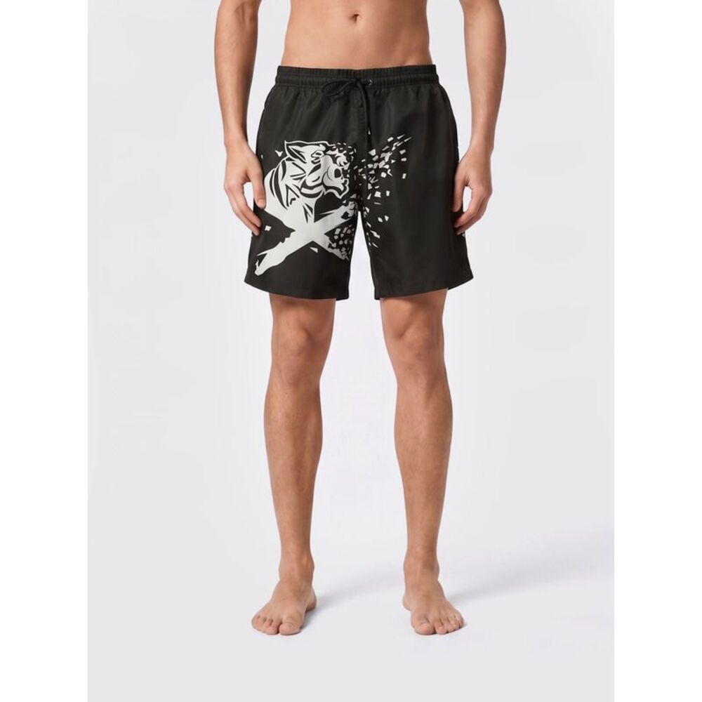 Plein Sport Men Boxer Swim Trunks With Logo Plein Sport